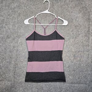 Lululemon Power Y Tank Color Block Pink Gray  Sz 6/8 No Tag Yoga Pilates Active